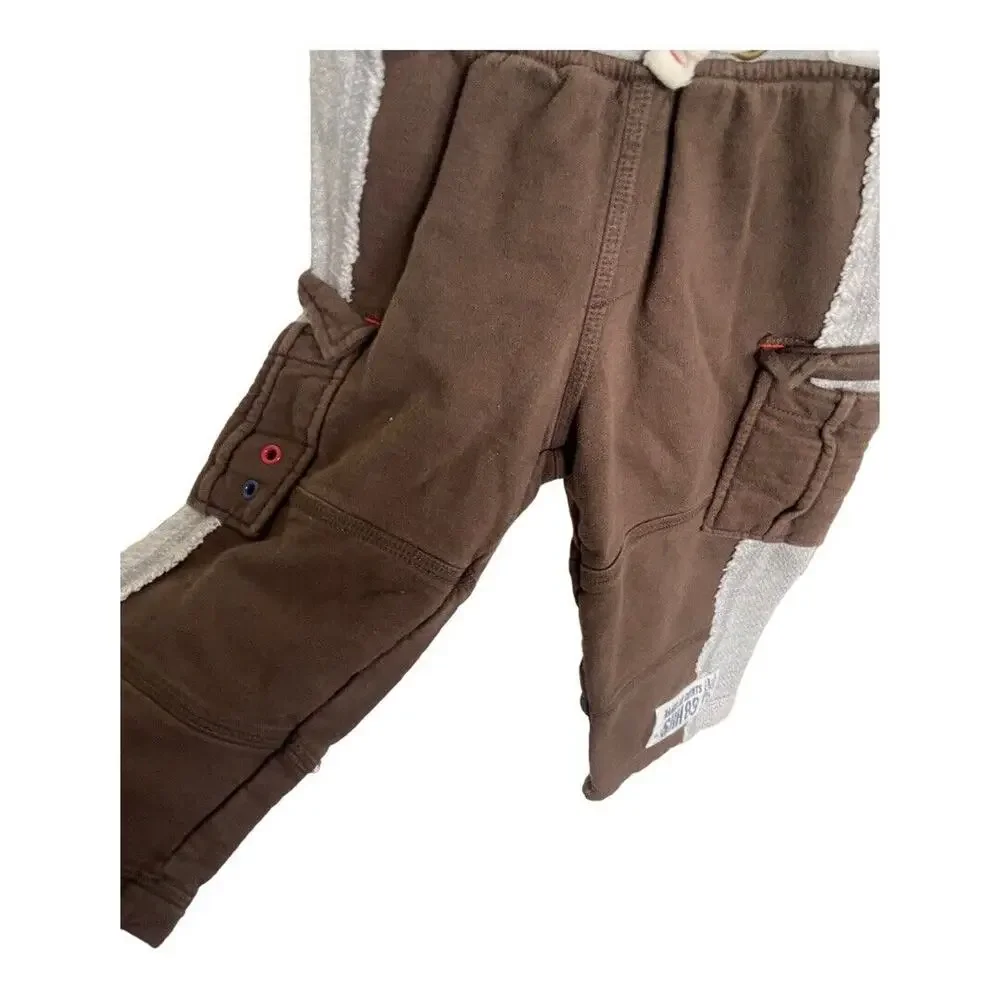 Naartjie Boys Outfit Size 18-24 Mo Brown Gray Stripes Shirt Thick‎ Pants Layered